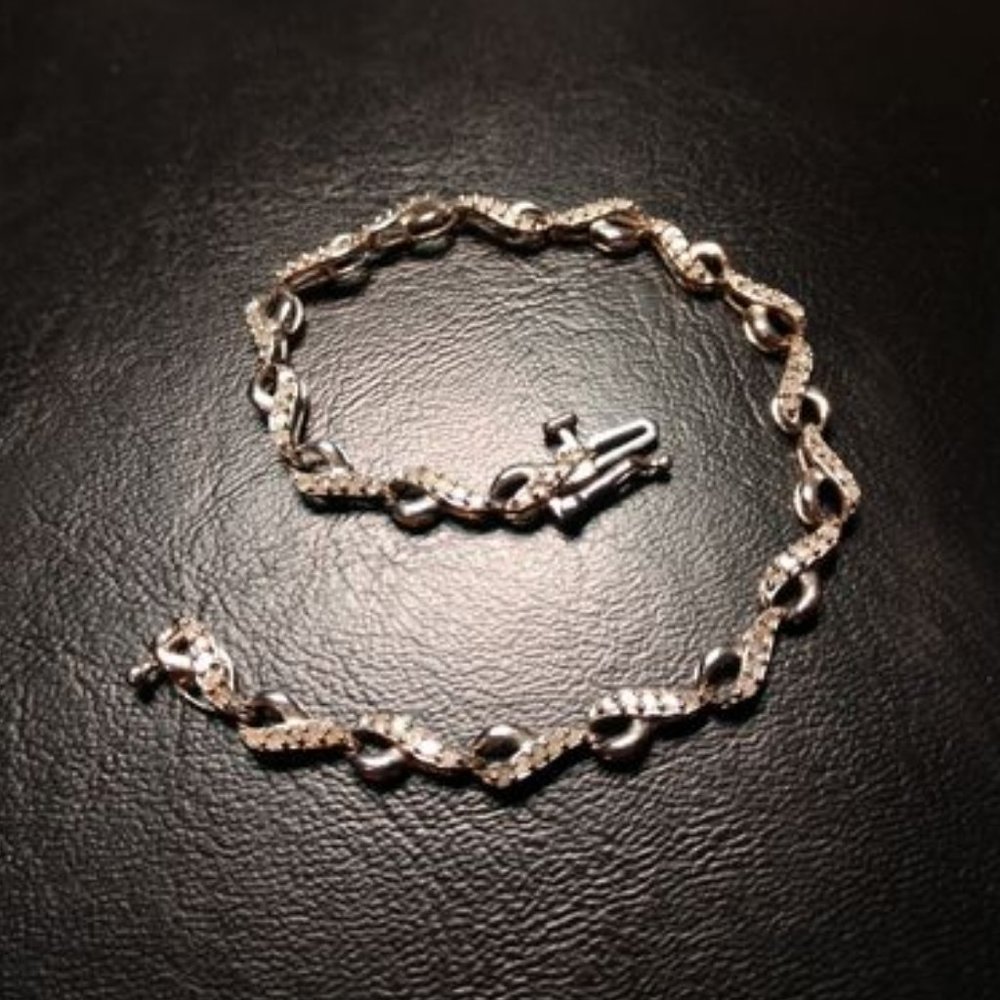 Zales sterling silver, diamond accent open flame bracelet